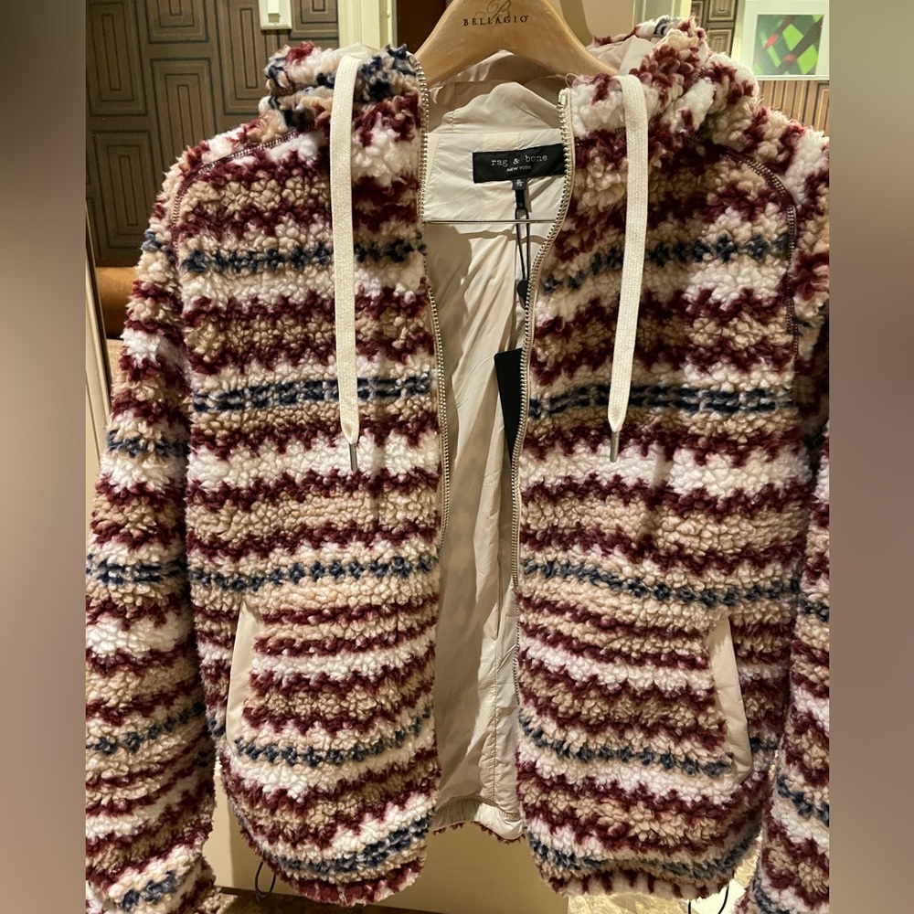 Rag& Bone Ivory Hoodie Coat